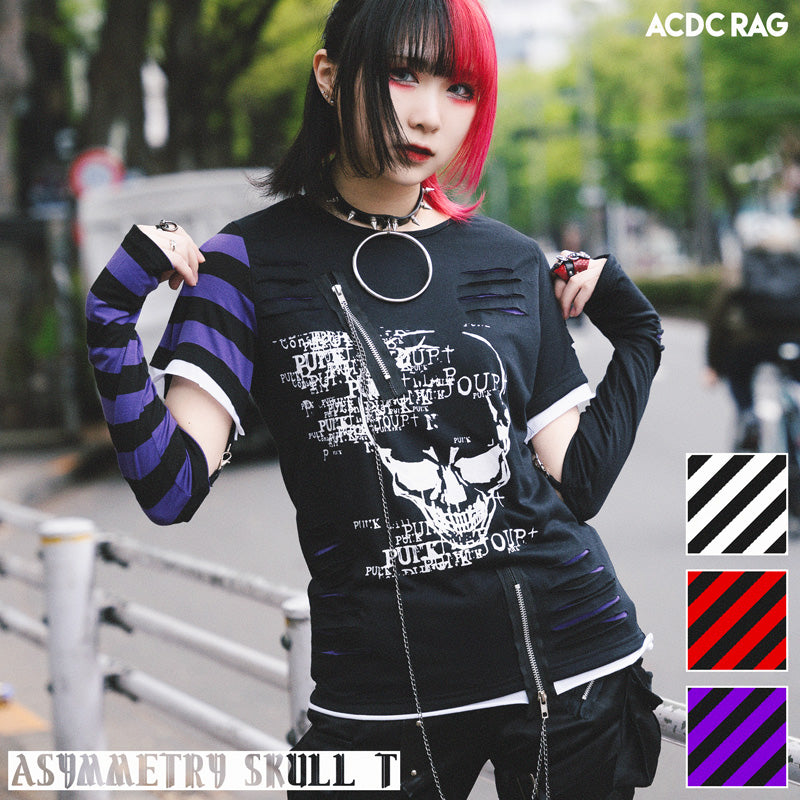 Asymmetry Skull Long Sleeve Tee – ACDC RAG