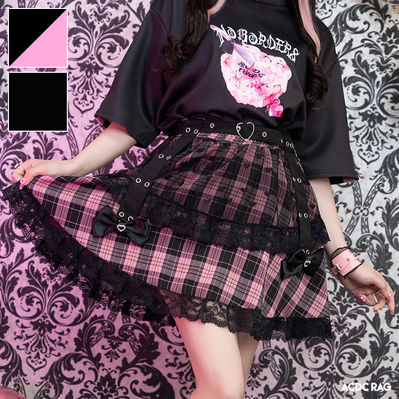 Black Plaid Mini Plaid Skirt Pink Heartless Juniper Tartan Mini