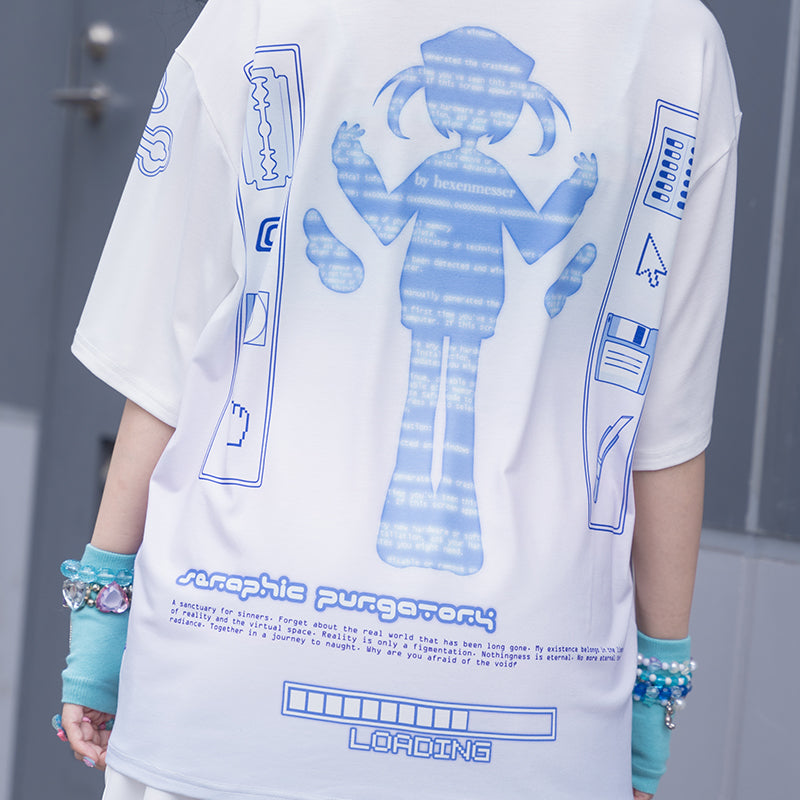 I read an image to a gallery viewer, nexus blue T-Shirt