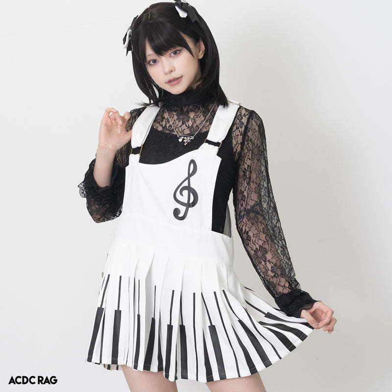 ピアノ ジャンパースカート WHITE – ACDC RAG