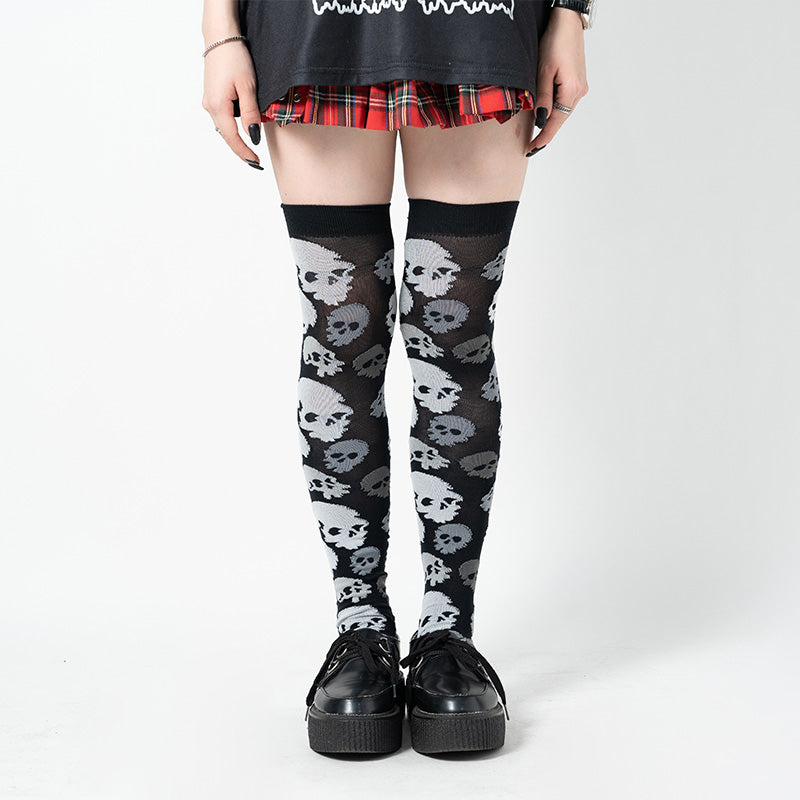 All Skull Knee High Socks – ACDC RAG