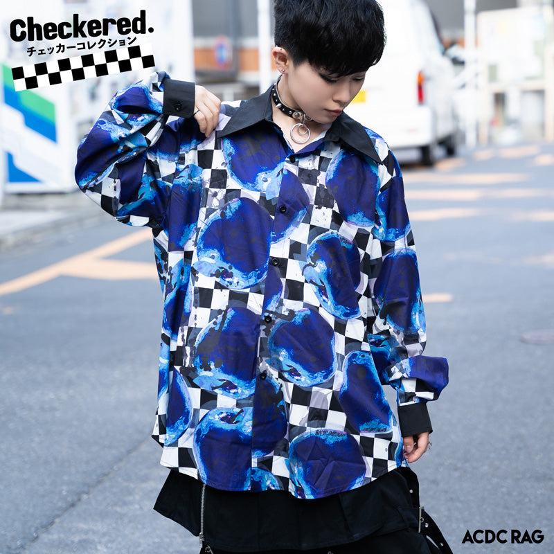 I read an image to a gallery viewer, Checkered Apple Shirt
