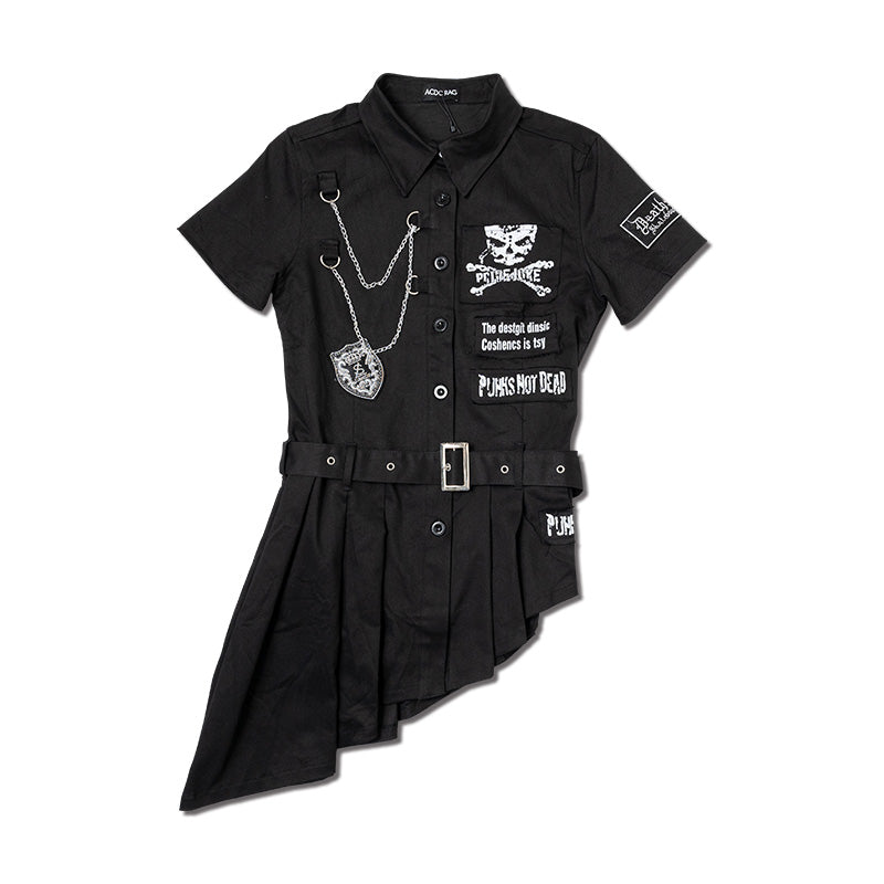 I read an image to a gallery viewer, Asymmetry Pleated Dress