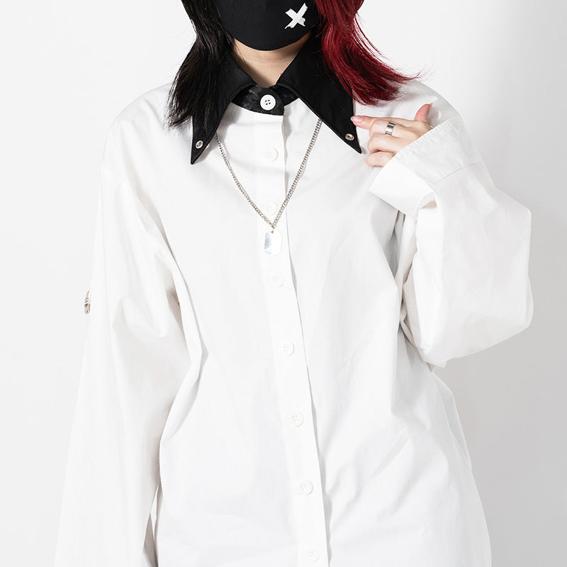 I read an image to a gallery viewer, Collar-Ring Big Shirt