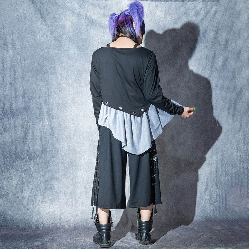 Dark Abyss Asymmetric Cut-&-Sew Tee (Men Ver.)