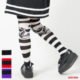 Bordered Black Knee-High Socks 