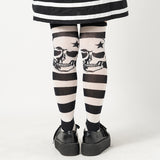 Bordered Black Knee-High Socks 