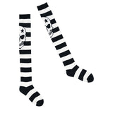 Bordered Black Knee-High Socks 