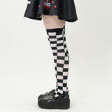 Flag Checkered Over-the-Knee Socks