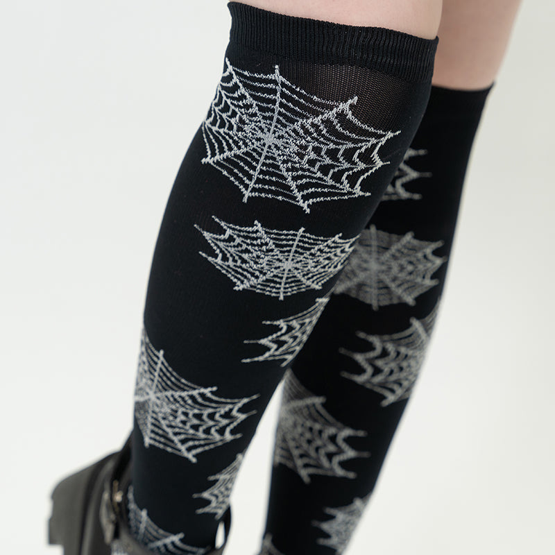 NEW Spider Web Over-Knee Socks