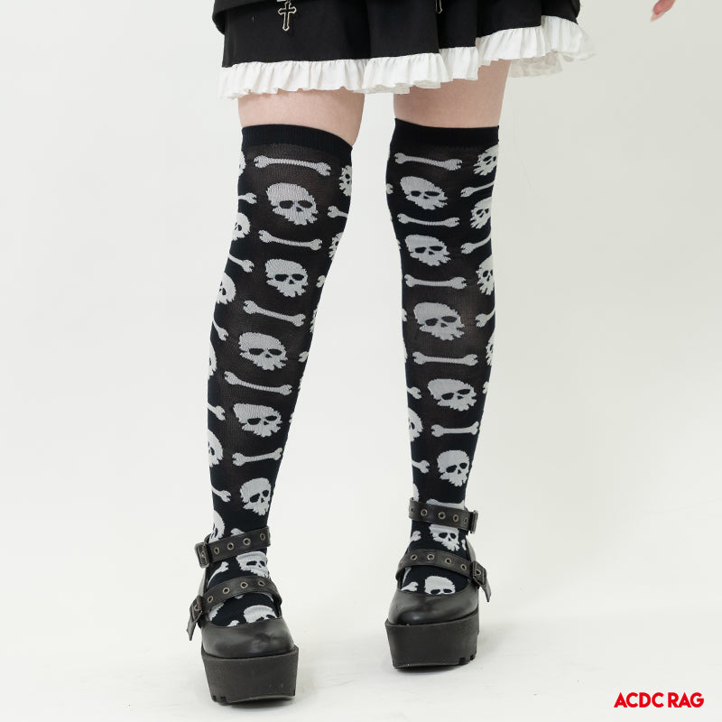 NEW All-Skull Over-the-Knee Socks