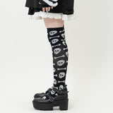 NEW All-Skull Over-the-Knee Socks