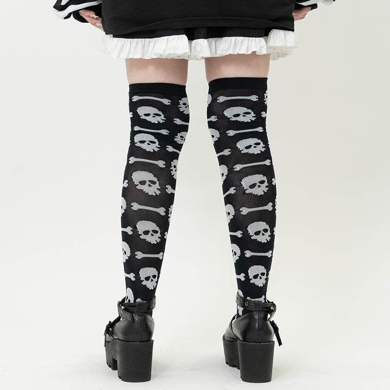 NEW All-Skull Over-the-Knee Socks