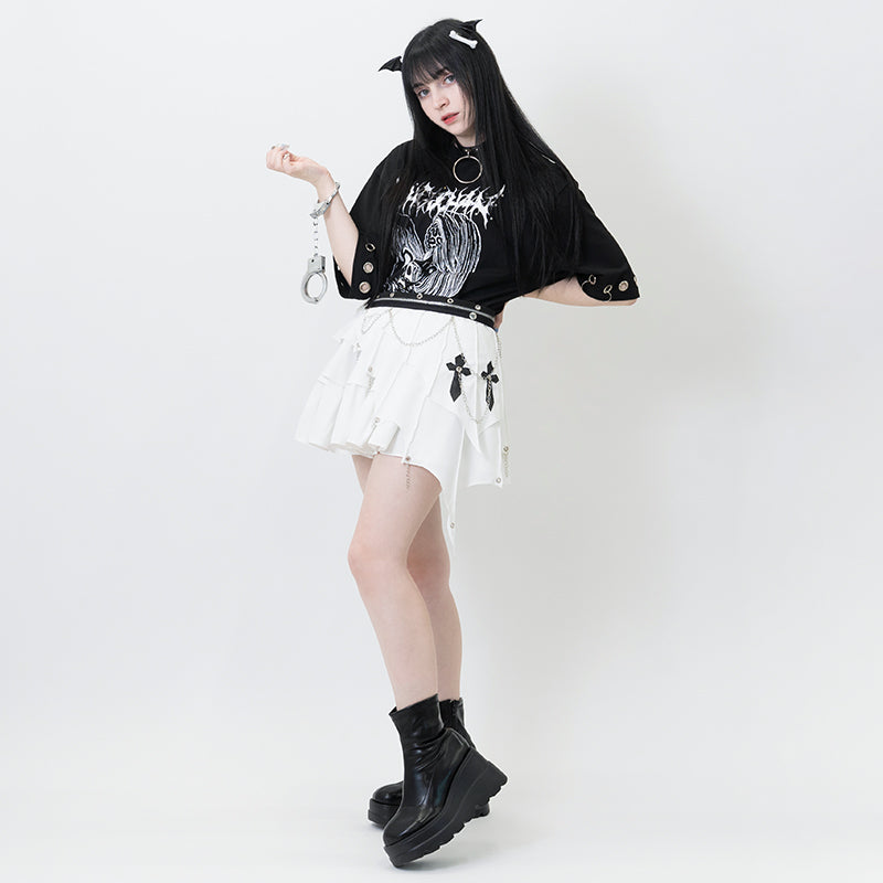 3 LAYER ASYMMETRY SKIRT PASTEL