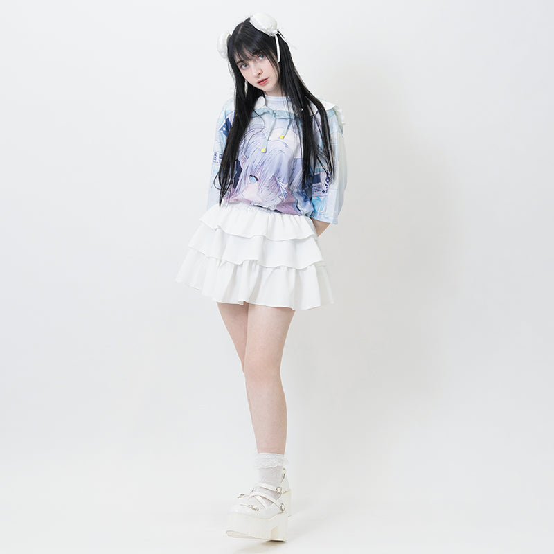 3 LAYER ASYMMETRY SKIRT PASTEL