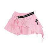 3 LAYER ASYMMETRY SKIRT PASTEL