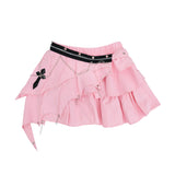 3 LAYER ASYMMETRY SKIRT PASTEL