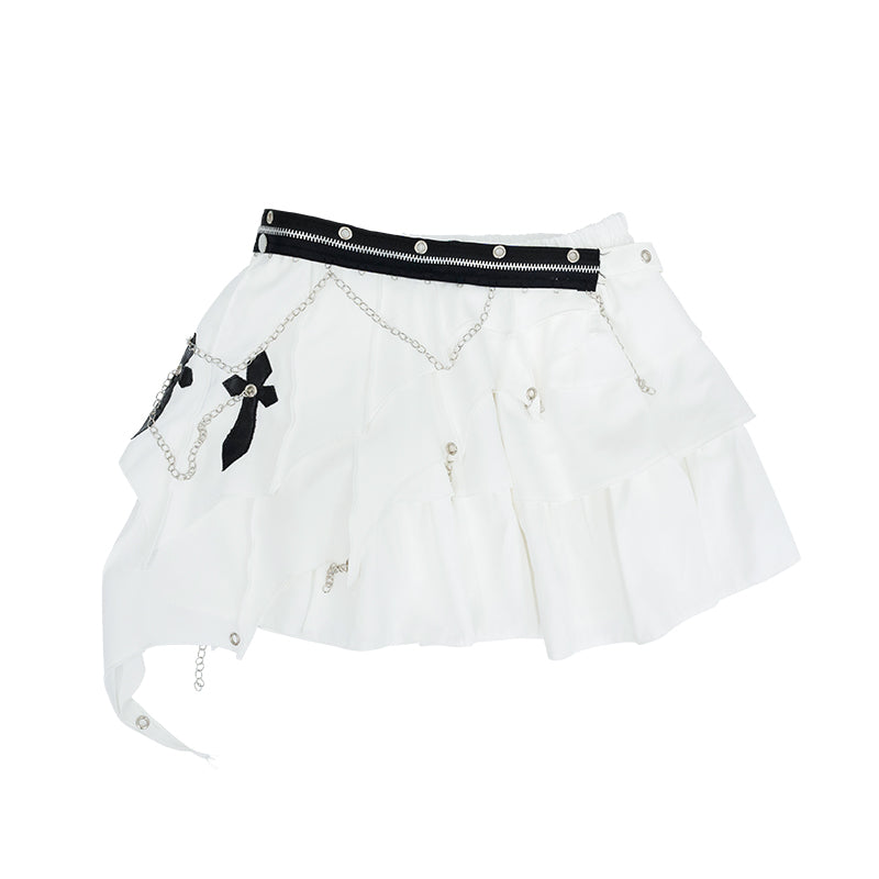 3 LAYER ASYMMETRY SKIRT PASTEL