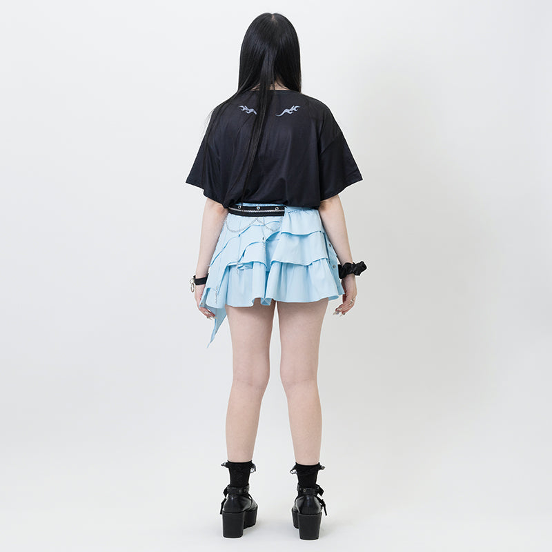3 LAYER ASYMMETRY SKIRT PASTEL