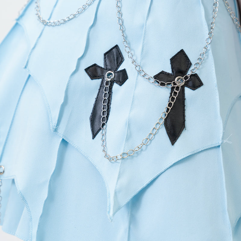 3 LAYER ASYMMETRY SKIRT PASTEL
