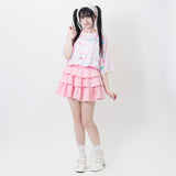 3 LAYER ASYMMETRY SKIRT PASTEL