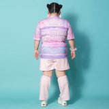 Safe Jersey Short Pants Pastel Pink/Pastel Blue Plus Size