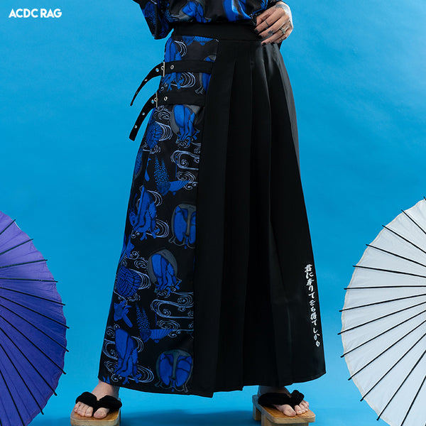 美品✨慈雨 ジウ アシンメトリースカート ロング ワッペン 総柄 ブラック LOVE PUNK ロングスカート[品番：ACDW0002765]｜ACDCRAG