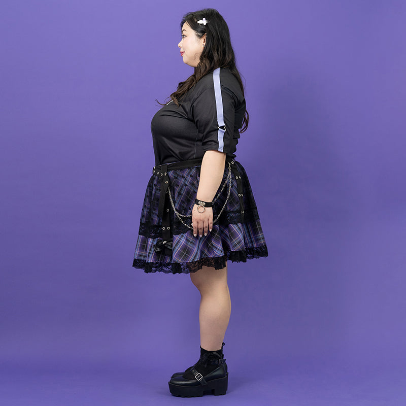 LOVE PUNK MINI-SKIRT PLUS SIZE PURPLE