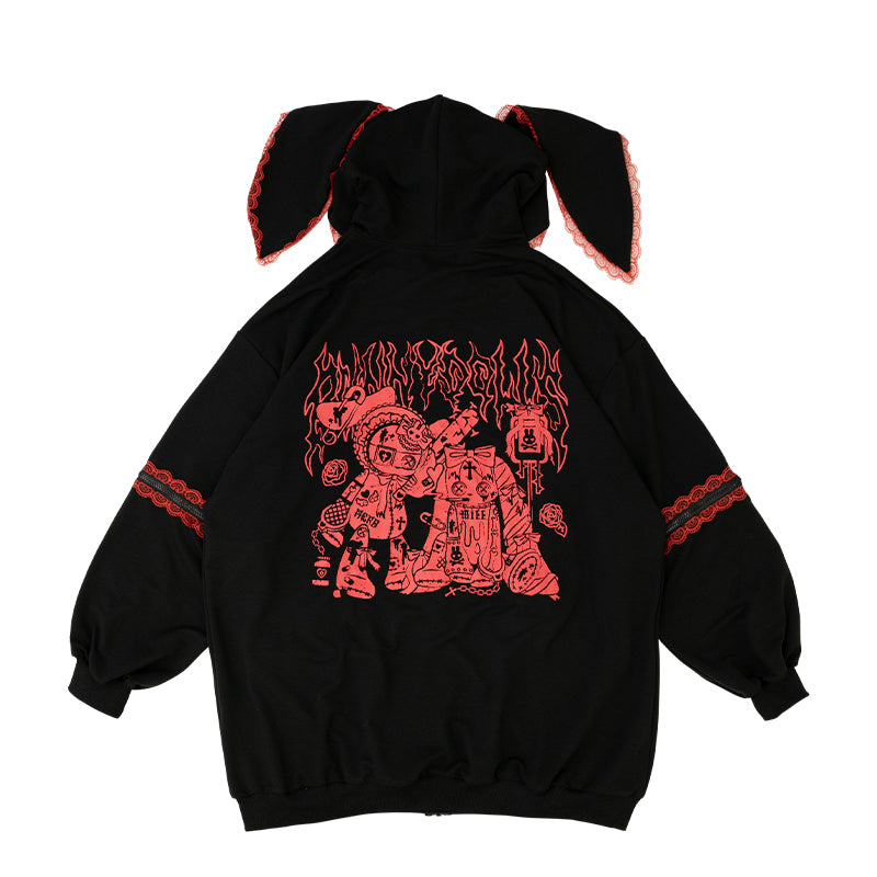 PUNKY BUNNY USAMIMI HOODIE RED