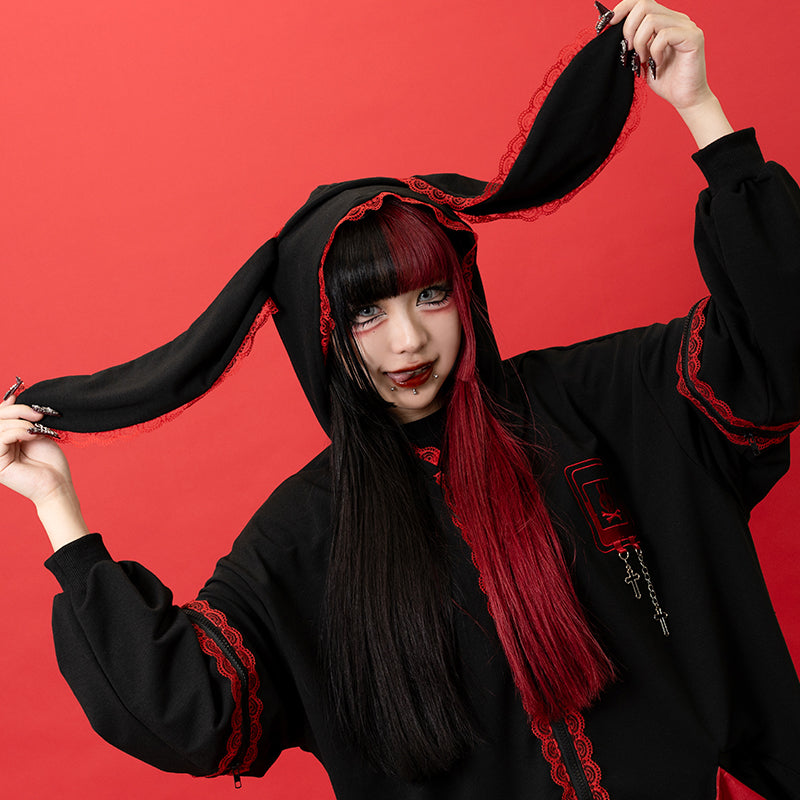 PUNKY BUNNY USAMIMI HOODIE RED