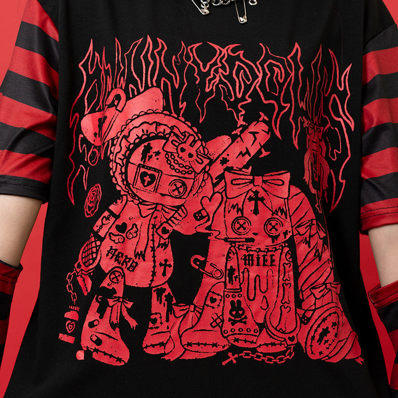 PUNKY BUNNY LONG SLEEVE TEE RED