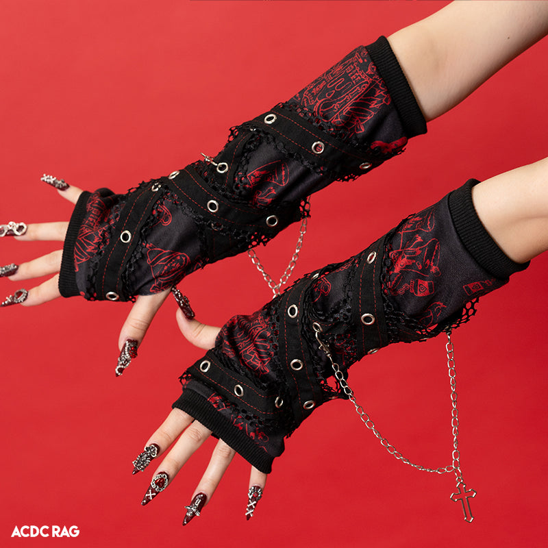 PUNKY BUNNY ARM COVERS RED – ACDC RAG