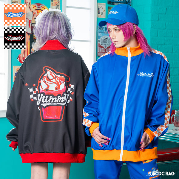 yumi様　ダブルスタンダード　配色ラインショートジャージブルゾン セーラーカラーフロントZIPジャージ– A AM STUDIO
