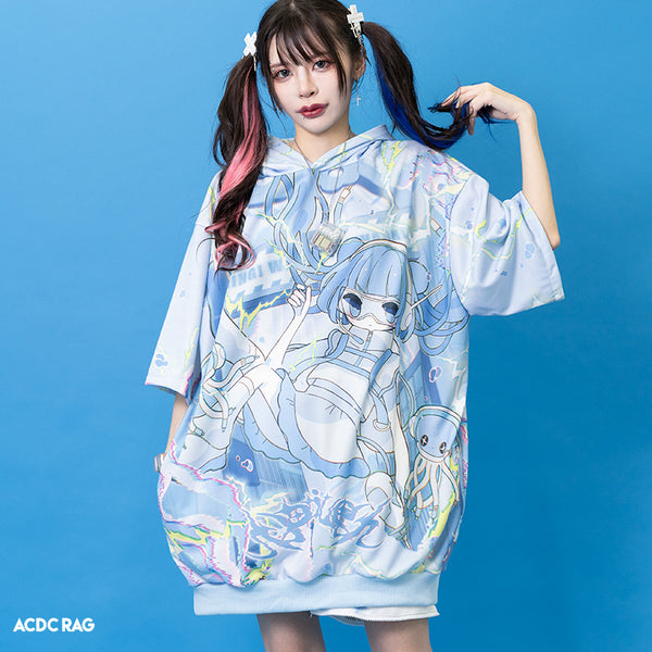 CYBER JELLYFISH HOODIE Short Sleeves