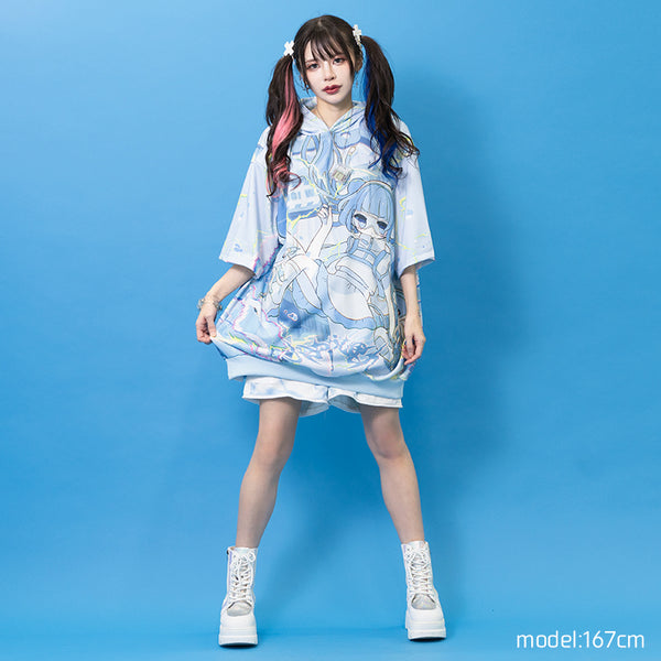 CYBER JELLYFISH HOODIE Short Sleeves