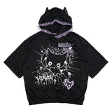 DEVIL PUNK HOODIE with Short Sleeves