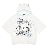 ANGEL PUNK HOODIE with Short Sleeves