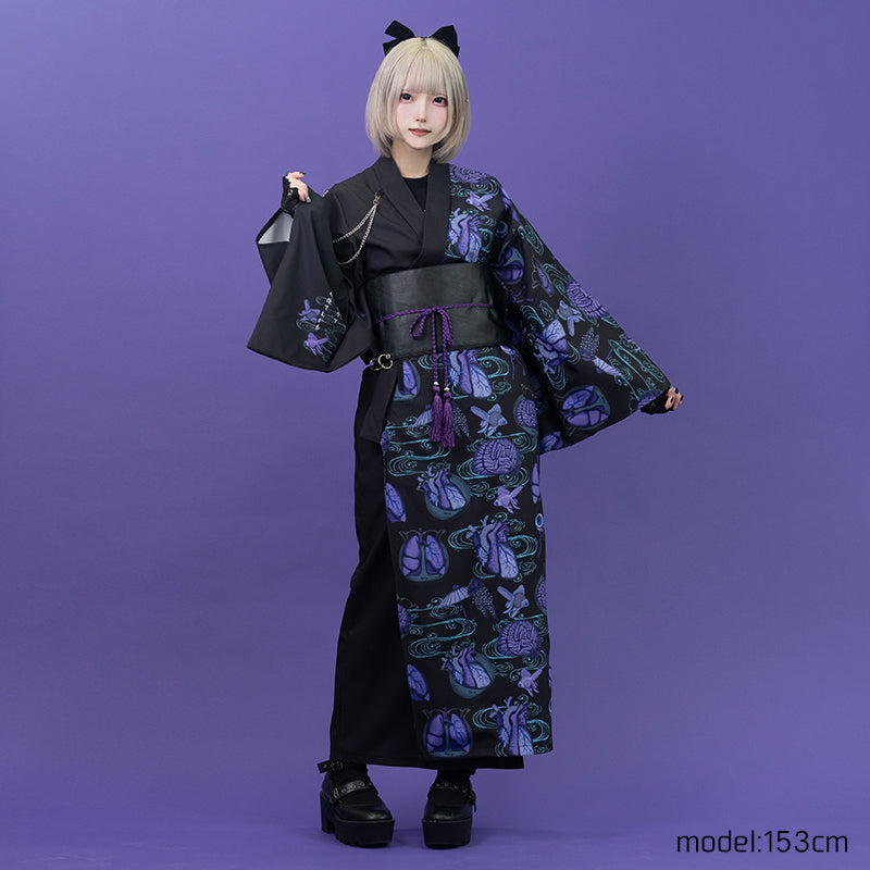 purple japanese dress Japanese Lady Traditional Kimono Dress Cosplay Photography Stage Costumes