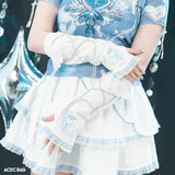 Heart Hack Arm Covers WHITE/PASTEL BLUE