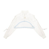 Heart Hack クロップドジャケット WHITE/PASTEL BLUE