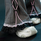 Heart Hack レッグウォーマー DARK GRAY/PINK