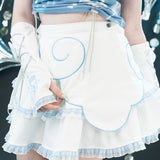 Heart Hack スカート WHITE/PASTEL BLUE