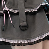 Heart Hack スカート DARK GRAY/PINK
