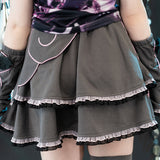 Heart Hack スカート DARK GRAY/PINK