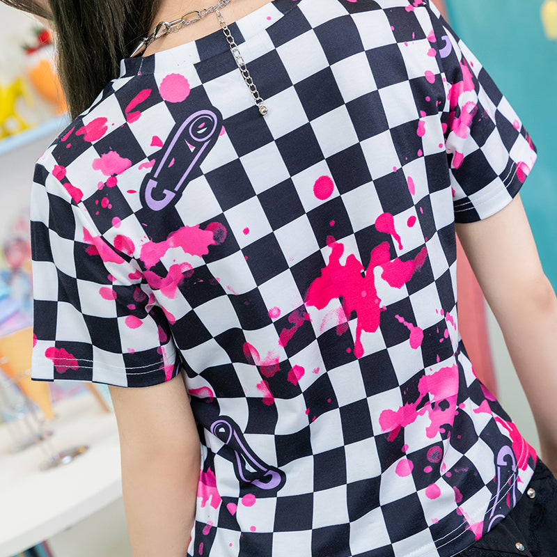 Checkered Gloomy Chibi T-Shirt