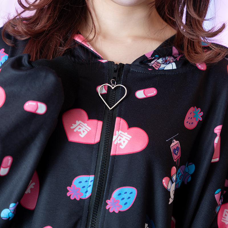 P Menhera-chan Mill Nero Zip Hoodie – ACDC RAG