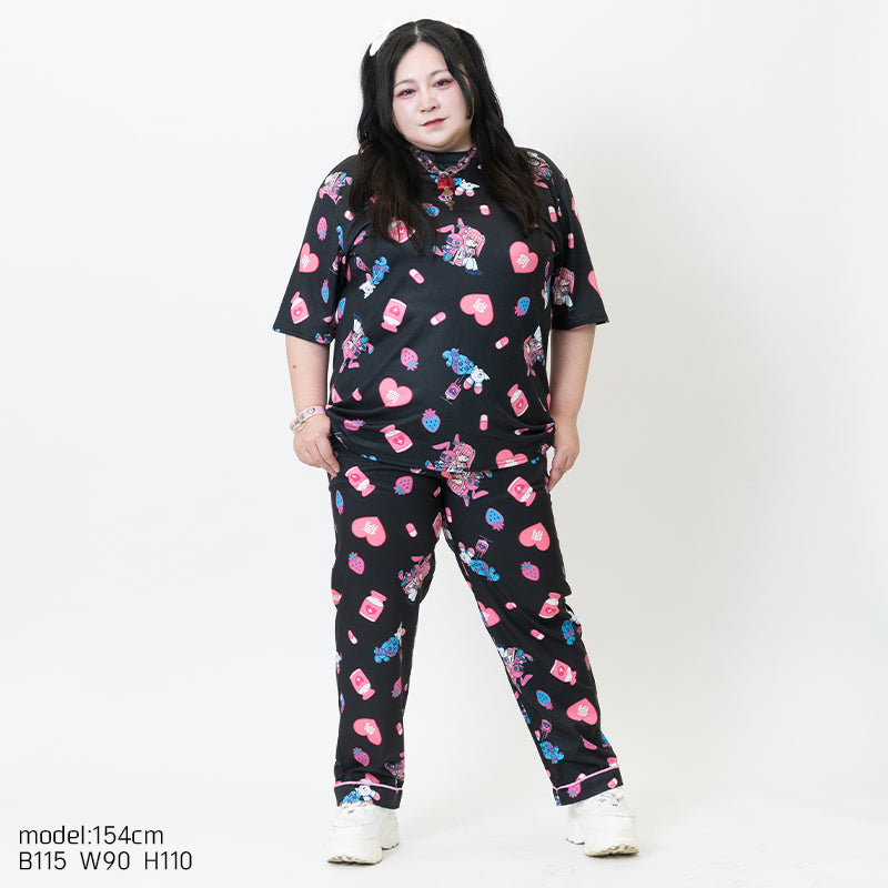 P Menhera-chan Mill Nero Pajamas Pants