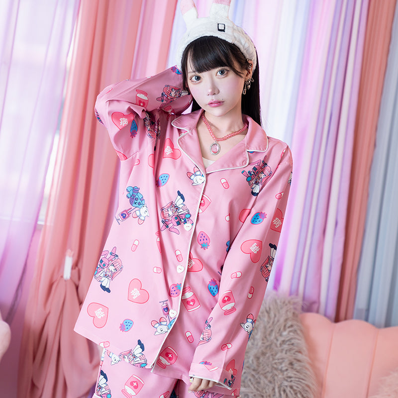 P Menhera-chan Mill Nero Pajama Shirt