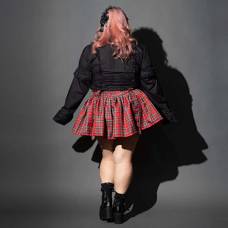 Red Plaid Plaid Mini Skirt Plus Size A-line Red Plaid Skirt Outfit