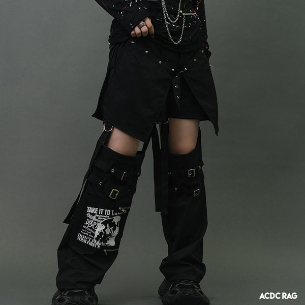 90s ACID JAZZ MEN punk ボンテージパンツ　黒色　コットン 1033ボンテージパンツ – ACDC RAG